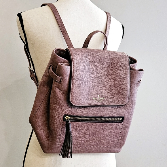 Kate Spade Backpack Pebbled Pink Leather 'Chester Street' Drawstring Backpack - Picture 4 of 16